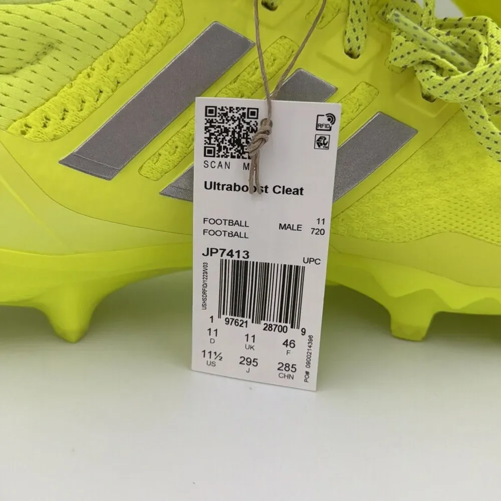 Men's Adidas UltraBoost Football Cleats Solar Yellow JP7413 Size 11.5 NEW